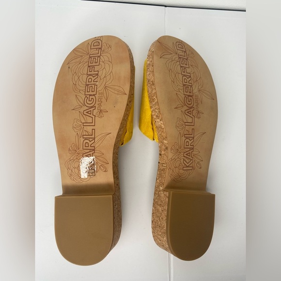 Karl Lagerfeld NWOT or Box Yellow Slide Sandals - Picture 3 of 9